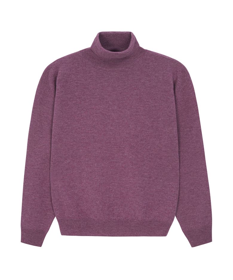TURTLENECK SUPERFINE MERINO WOOL SWEATER (PURPLE)