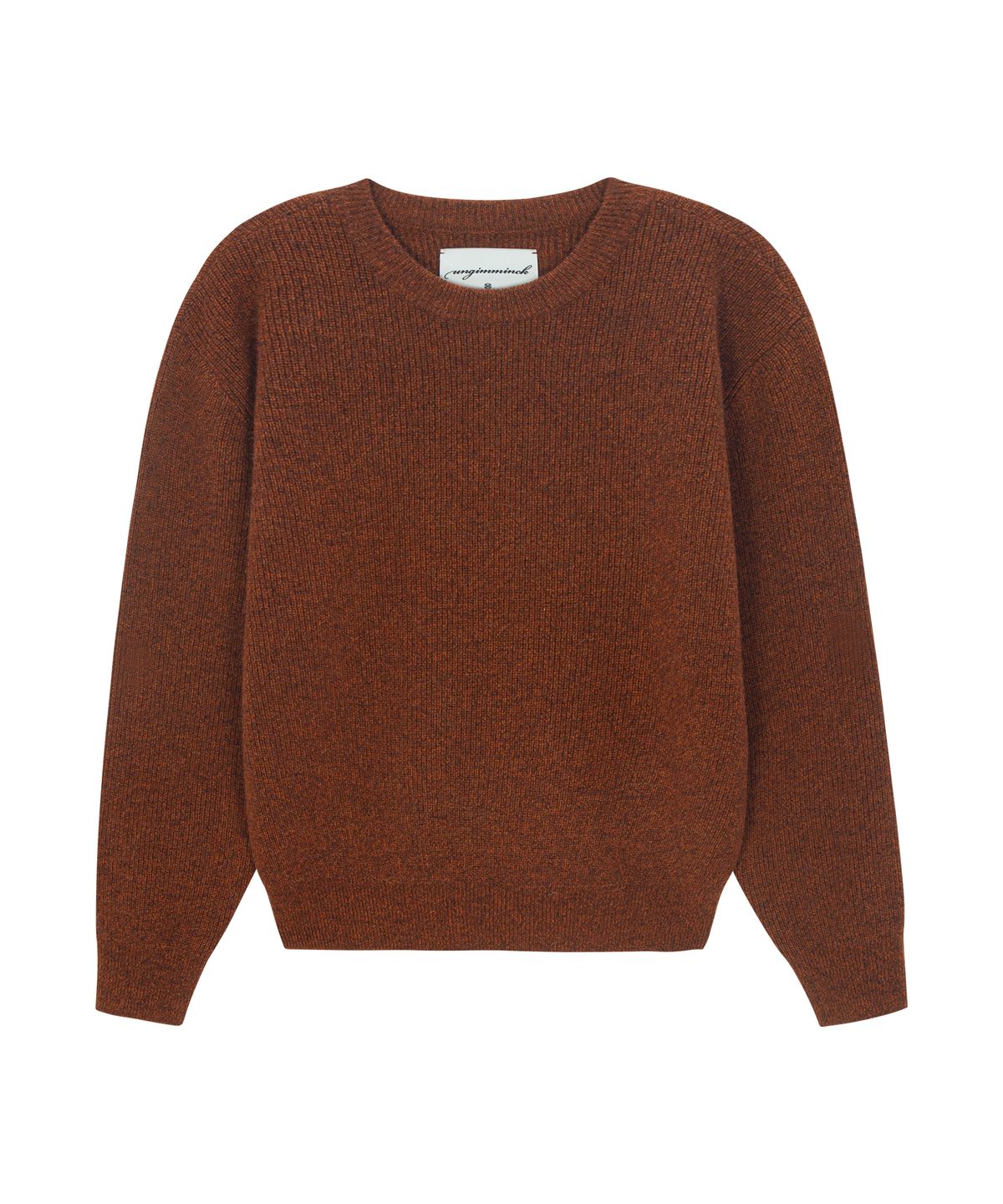 언지미크(UNGIMMICK) CREWNECK SUPERFINE MERINO WOOL SWEATER (BRICK)