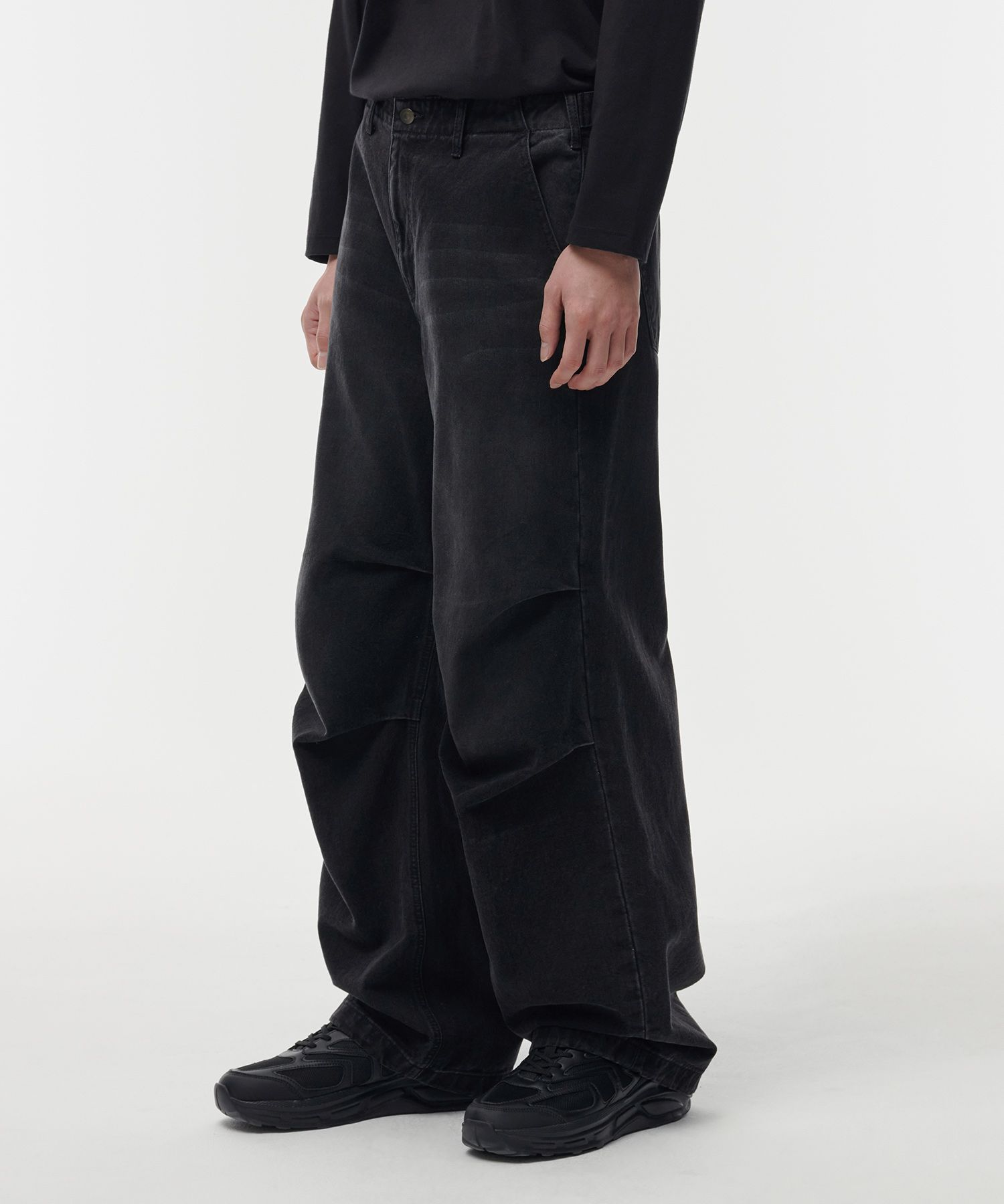 ★MUSINSA STANDARD★ Denim parachute cargo pants washed blac MUSINSA | MUSINSA STANDARD Denim parachute pants [washed black]