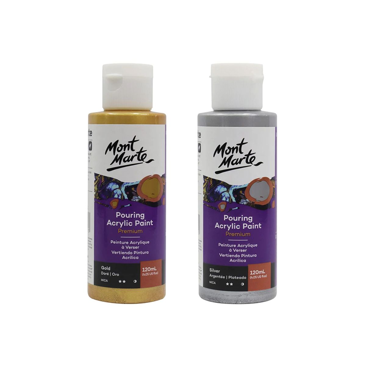 아티바바(ARTIBABA) 몽마르트 푸어링 아크릴물감 120ml gold Silver