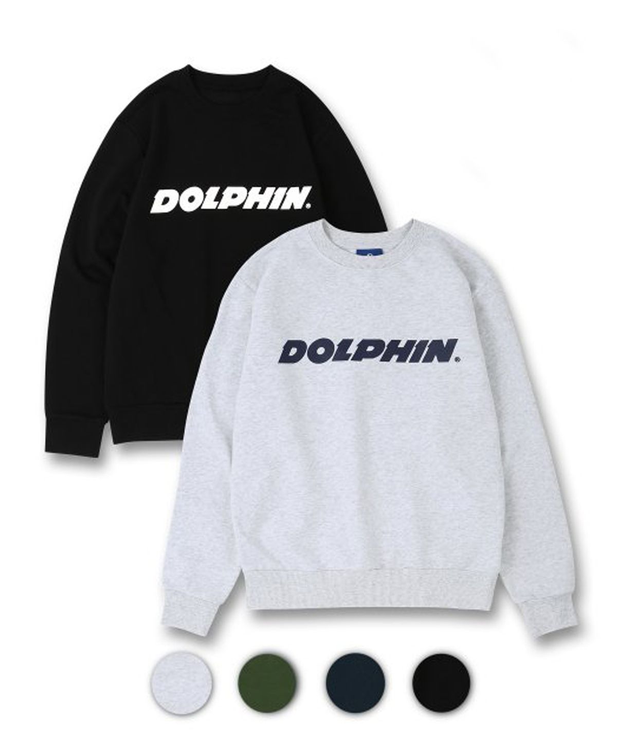돌핀웨이브어패럴(DOLPHIN WAVE APPAREL) [2PACK] 돌핀 어센틱 로고 맨투맨 2팩