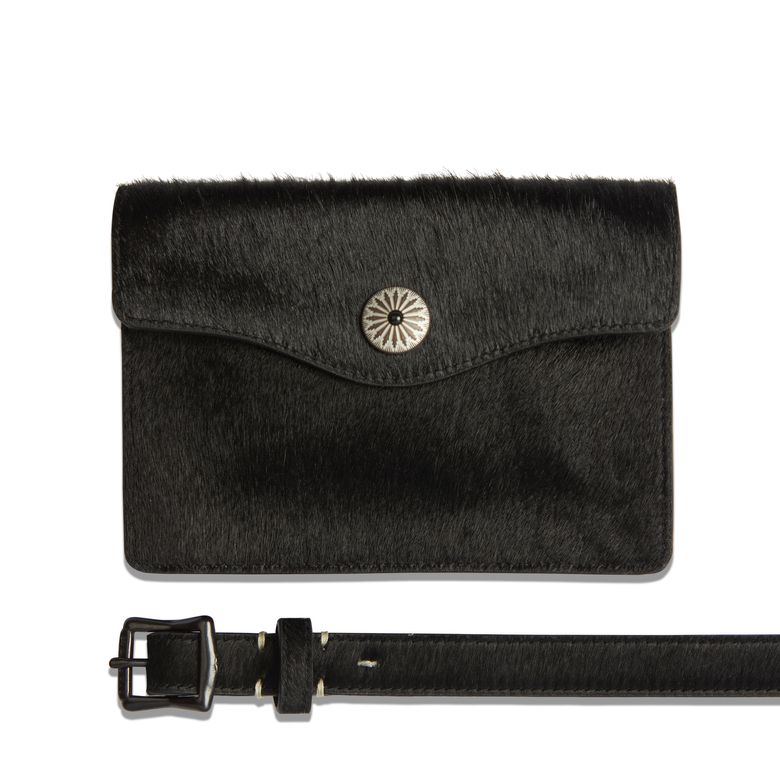 DV.LOT 686 Black Calf Hair Belt Bag
