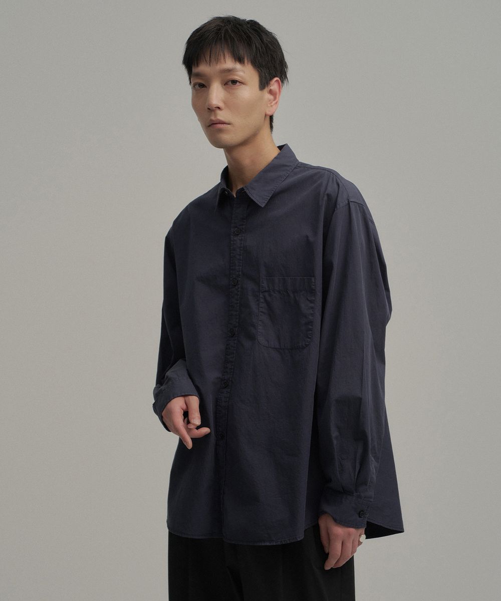어나더 오피스(ANOTHER OFFICE) Bold Garment Shirt (Indigo) - 사이즈 