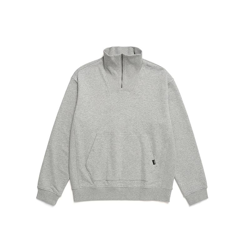 하프 집업 스웻 셔츠 Melange Gray