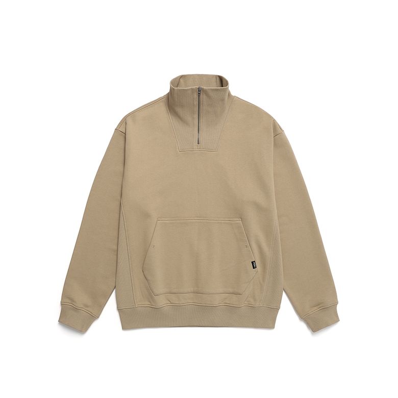 하프 집업 스웻 셔츠 Beige