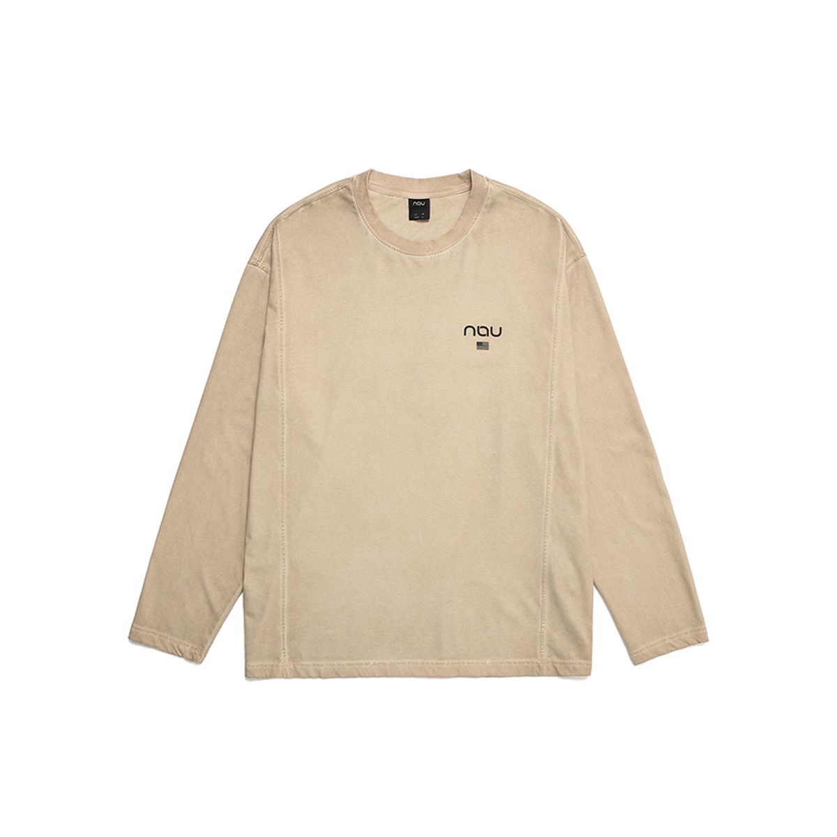 나우(nau) 가먼트다잉 싱글 긴팔 티셔츠 Beige