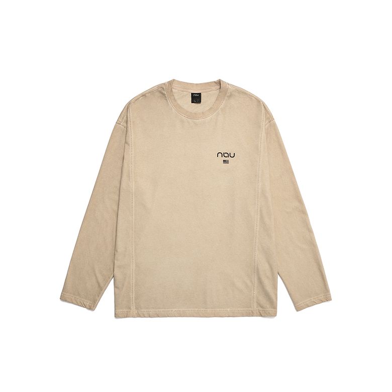 가먼트다잉 싱글 긴팔 티셔츠 Beige