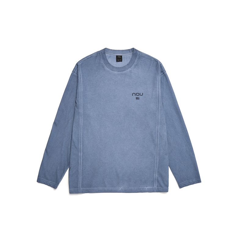 가먼트다잉 싱글 긴팔 티셔츠 Grayish Blue