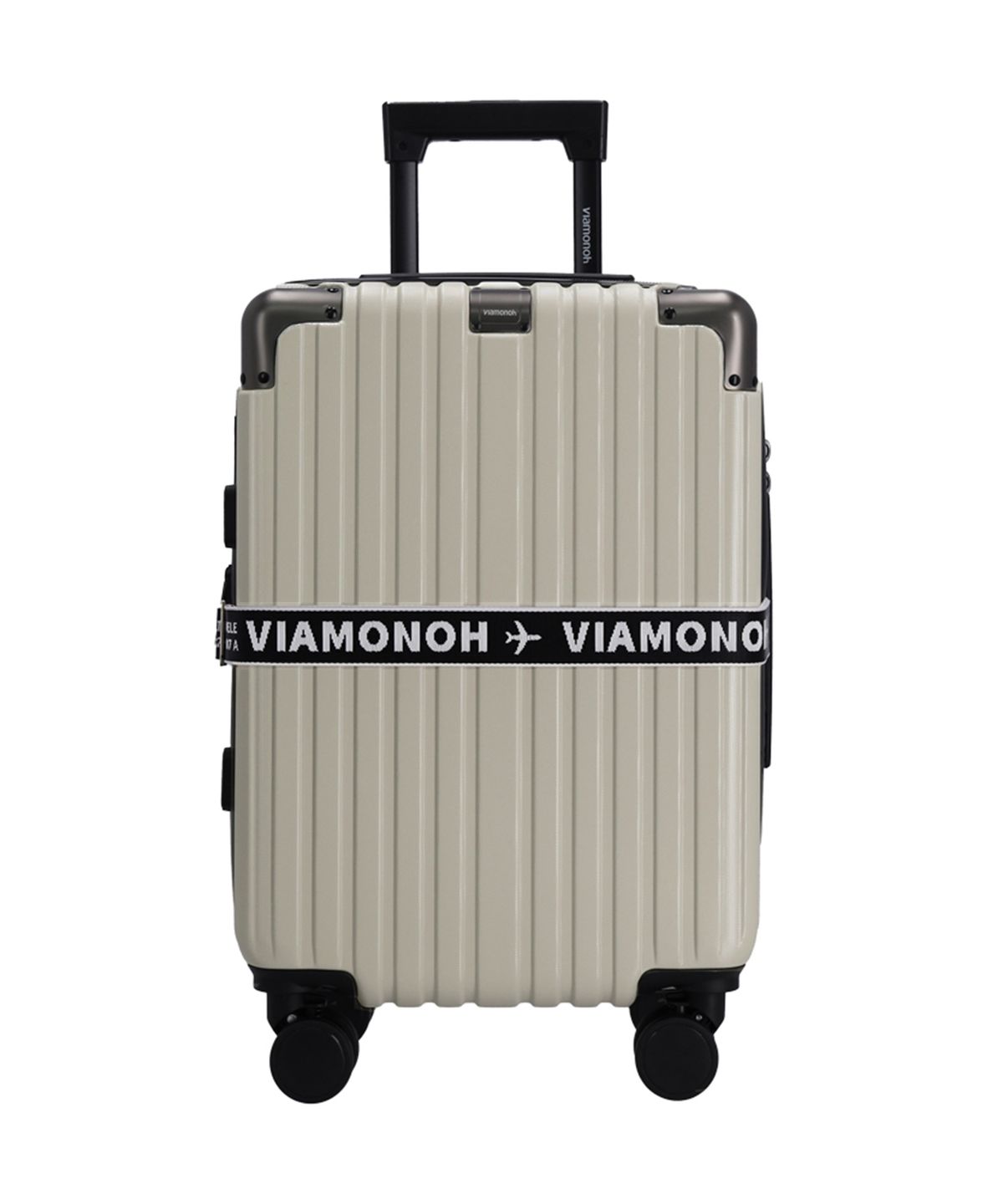 비아모노(VIAMONOH) 비토 20인치 기내용 캐리어_베이지 (캐리어벨트+커버) 확장형/스토퍼형