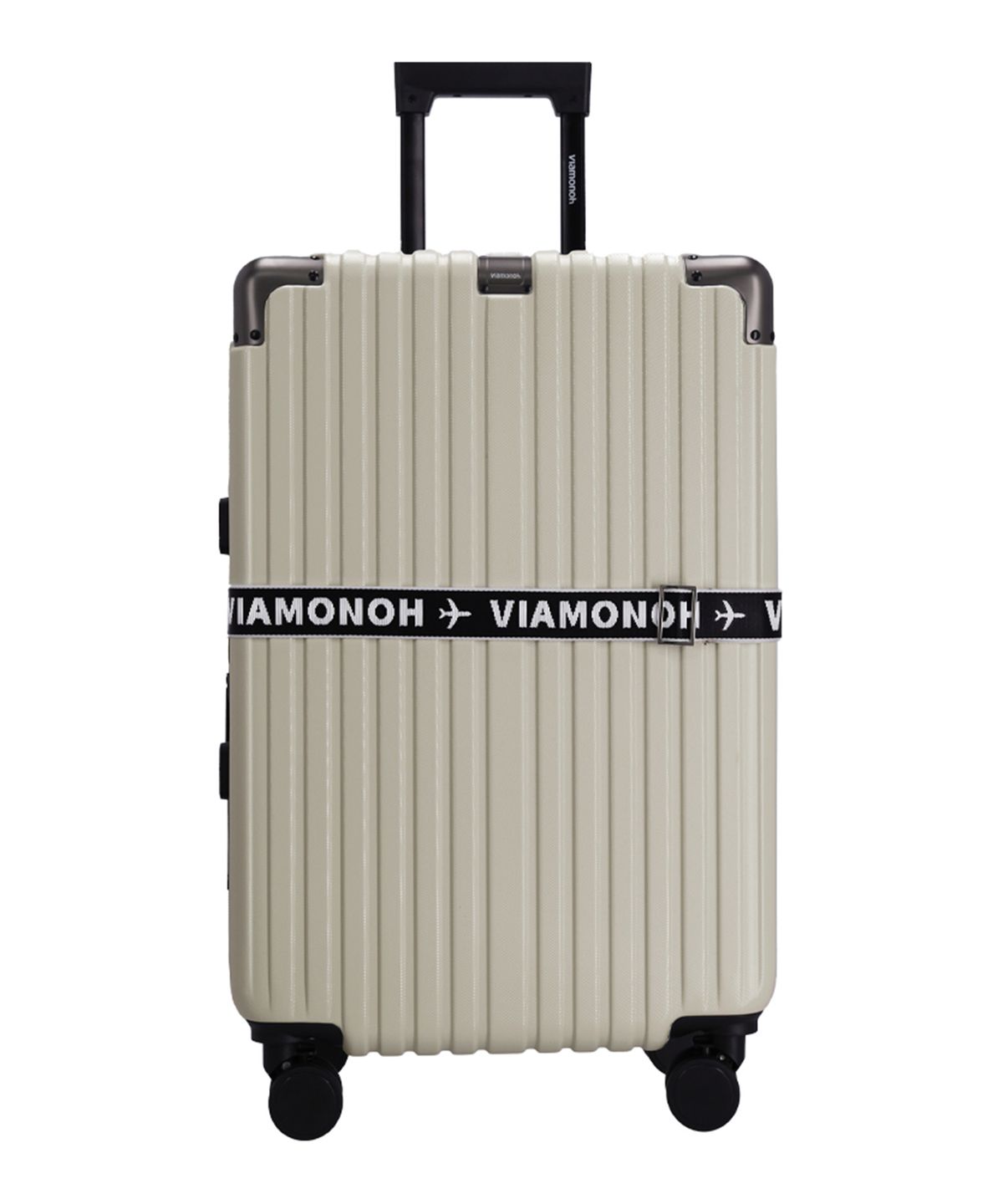 비아모노(VIAMONOH) 비토 26인치 화물중형 캐리어_베이지 (캐리어벨트+커버) 확장형/스토퍼형