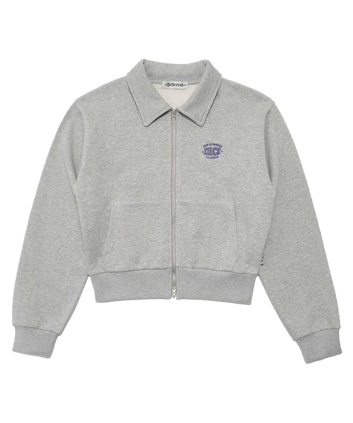 델리센트(DELICCENT) 카라 스웨트 집업 [MELANGE GRAY]