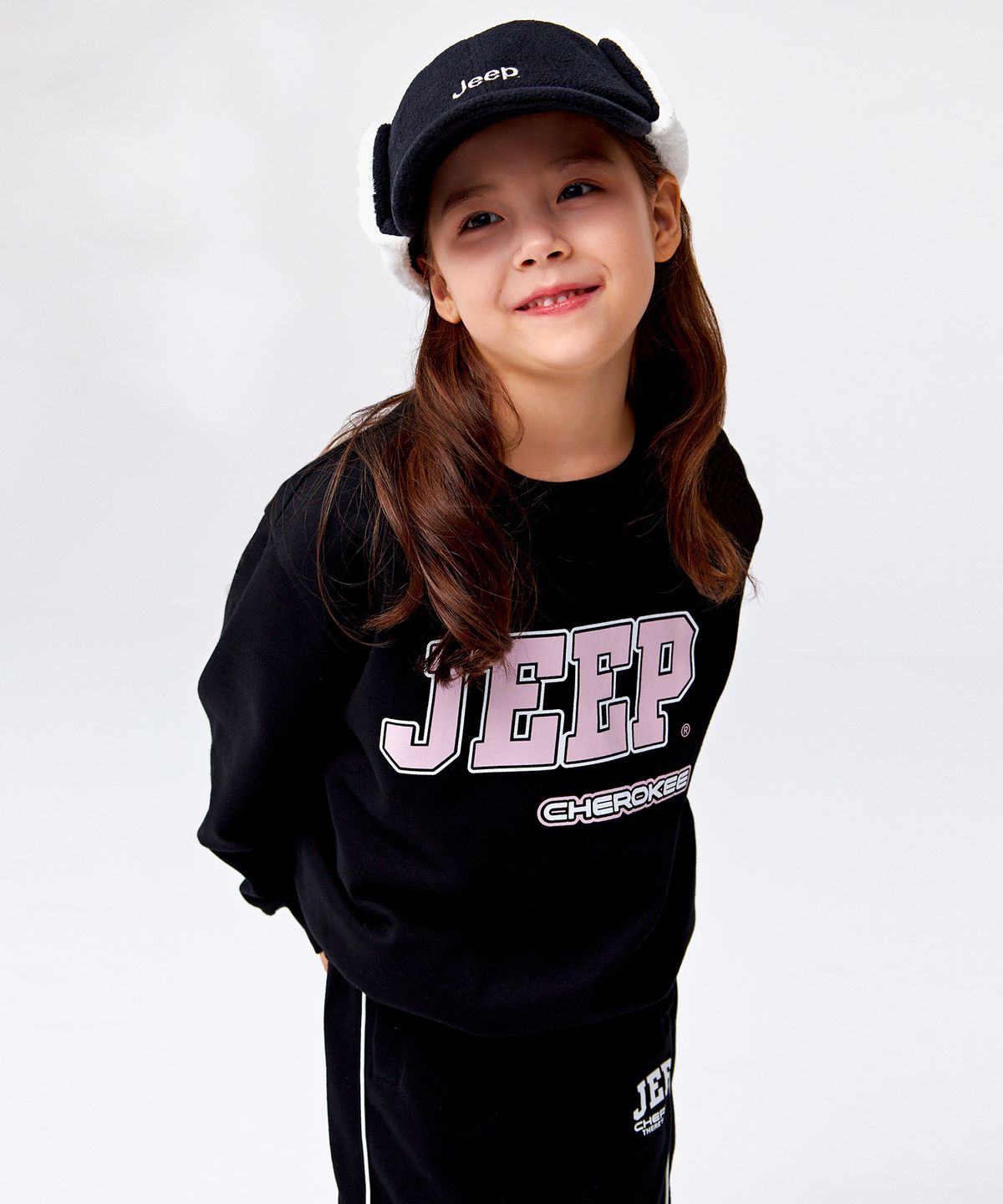 지프키즈(JEEPKIDS) 체로키  빅로고 맨투맨 (KP5TSU802BK)
