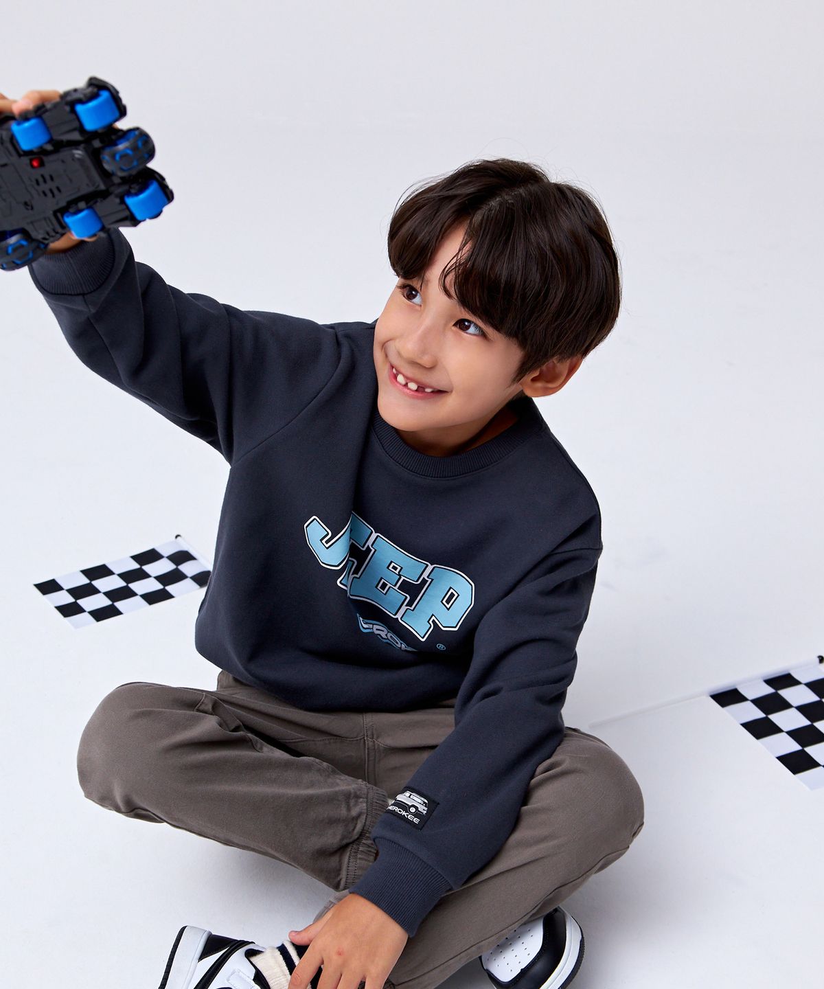 지프키즈(JEEPKIDS) 체로키  빅로고 맨투맨 (KP5TSU802DG)