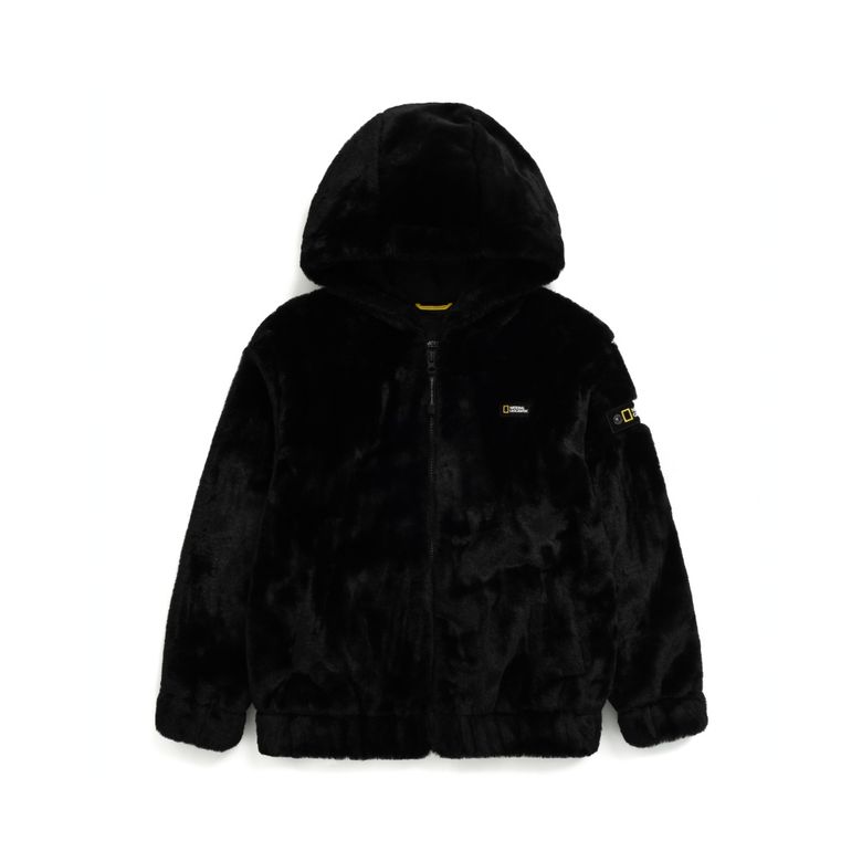 K234UFJ920 페이크퍼 후드 자켓 CARBONBLACK