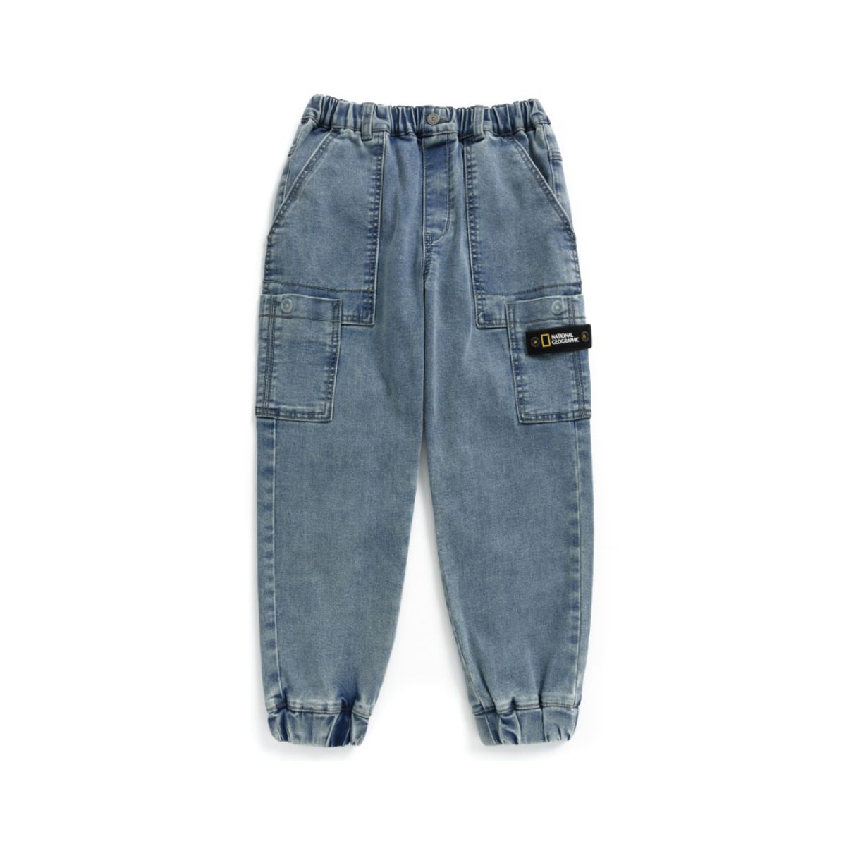 내셔널지오그래픽 키즈(NATIONAL GEOGRAPHIC KIDS) K233UPT960 데님 카고 조거 팬츠 GRAYBLUE