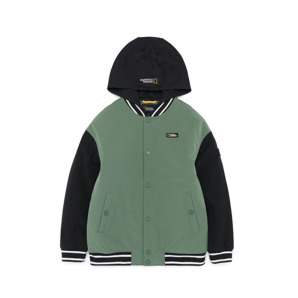 내셔널지오그래픽 키즈(NATIONAL GEOGRAPHIC KIDS) K233UPD910 바시티 패딩점퍼 KHAKIGREEN