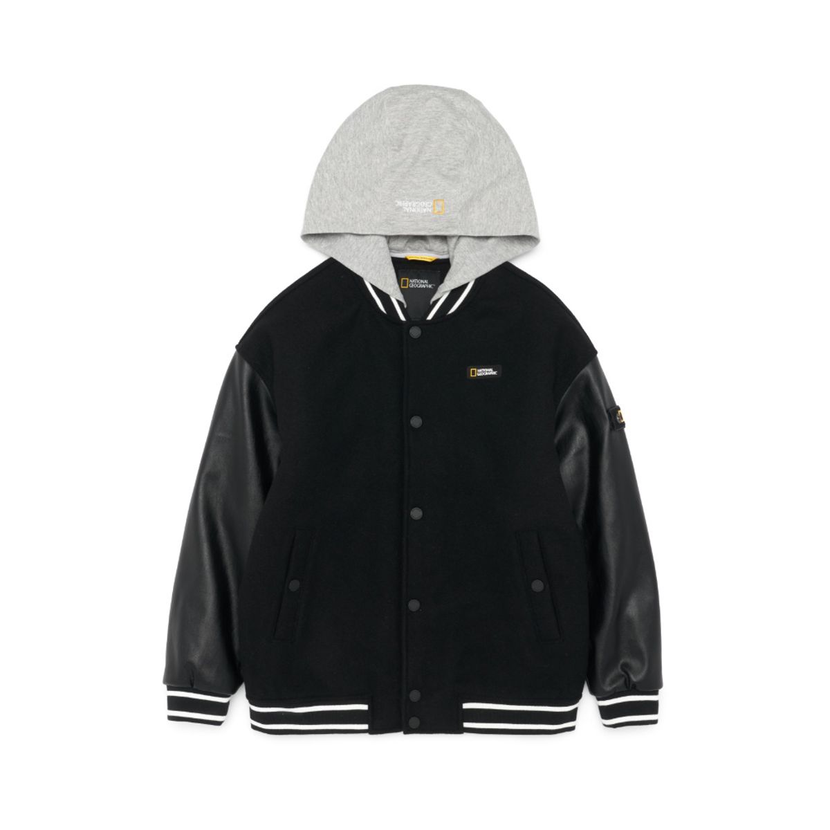 내셔널지오그래픽 키즈(NATIONAL GEOGRAPHIC KIDS) K233UPD920 바시티 모직 패딩점퍼 CARBONBLACK
