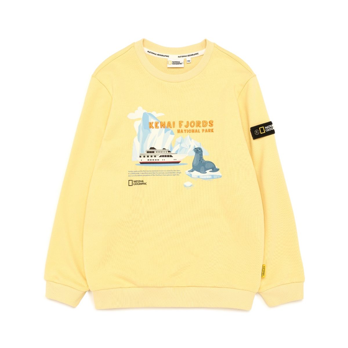 내셔널지오그래픽 키즈(NATIONAL GEOGRAPHIC KIDS) K233USW970 앞판 그래픽 맨투맨 BUTTER