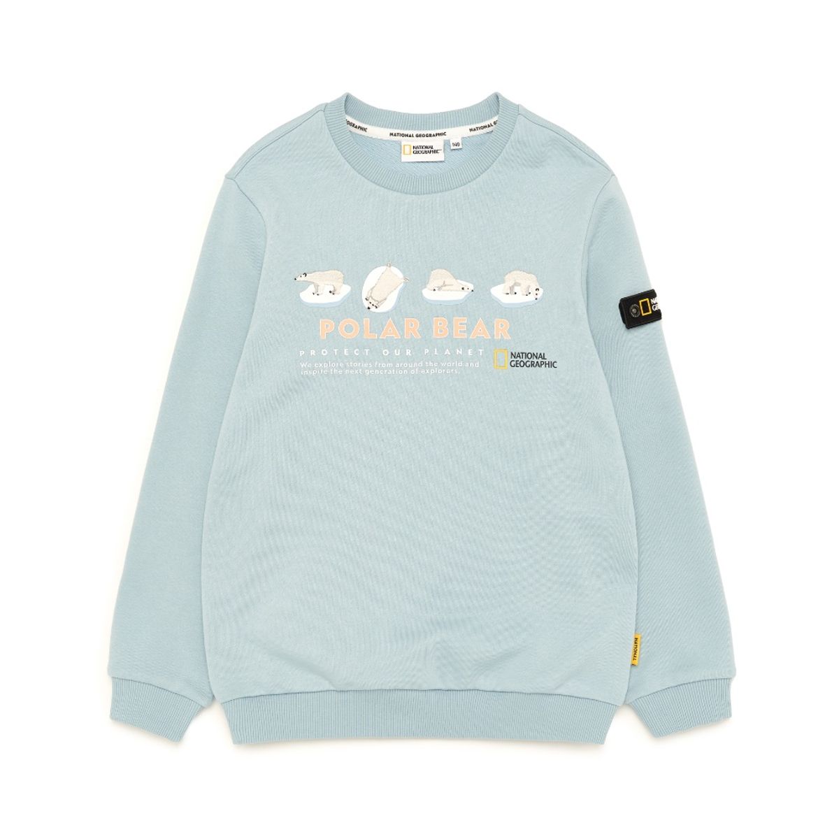 내셔널지오그래픽 키즈(NATIONAL GEOGRAPHIC KIDS) K233USW970 앞판 그래픽 맨투맨 SKY BLUE