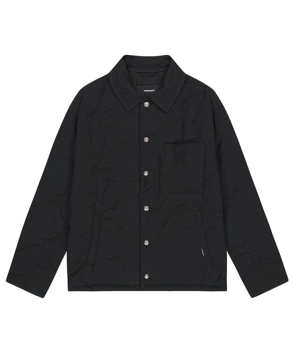 MUSINSA | MAHAGRID QUILTED BOMBER JACKET BLACK(MG2DFMJ241A)