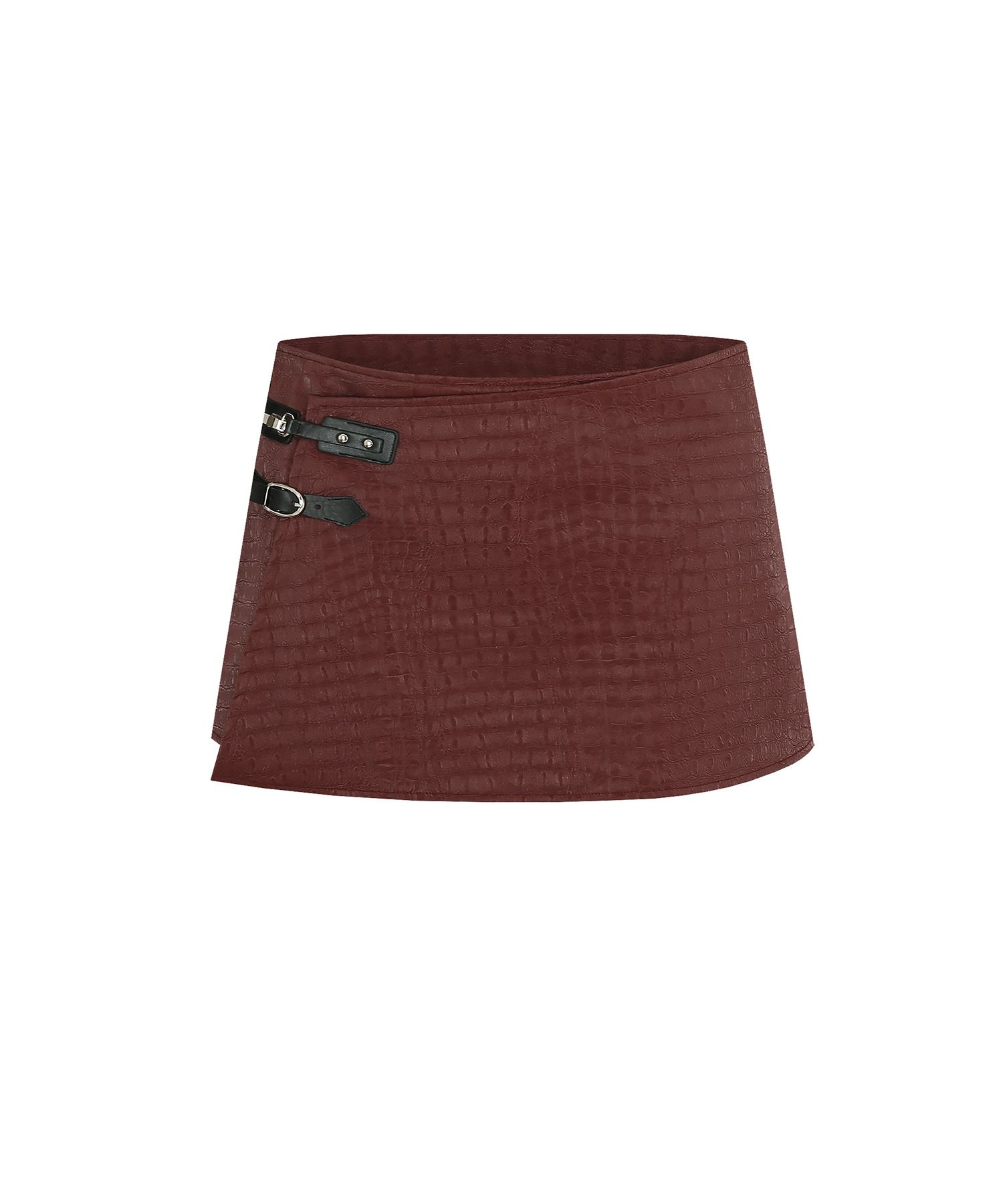 【KASHIKO】Faux Alligator Wrap Skirt RED MUSINSA | KASHIKO Faux Alligator Wrap Skirt