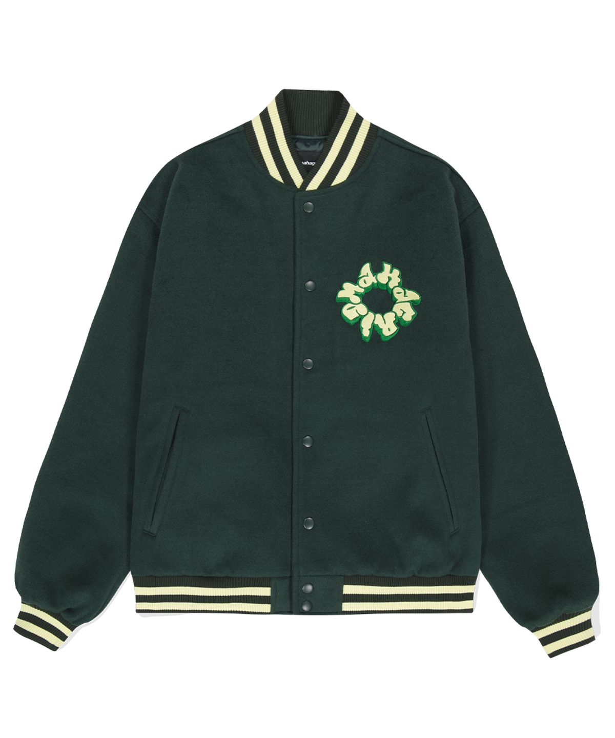 마하그리드(MAHAGRID) THROW UP VARSITY JACKET GREEN(MG2DFMJ242A)