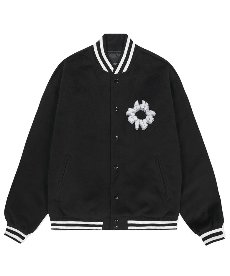 THROW UP VARSITY JACKET BLACK(MG2DFMJ242A)