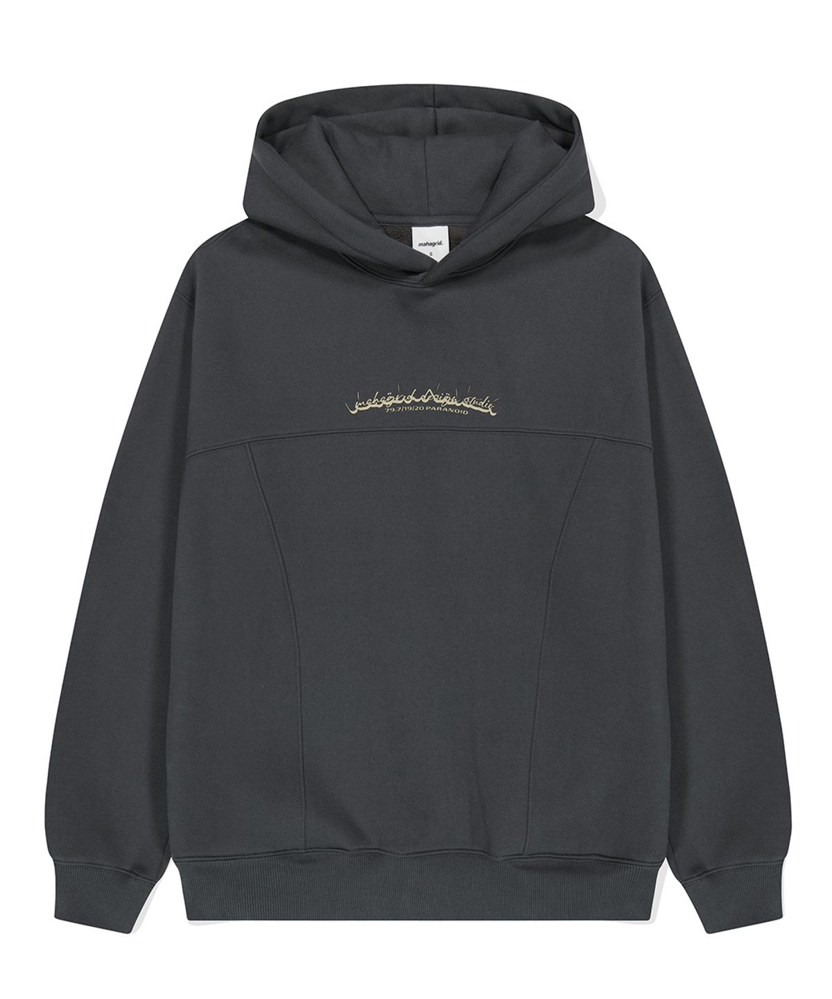 마하그리드(MAHAGRID) CURVED CUT HOODIE CHARCOAL(MG2DFMM421A)
