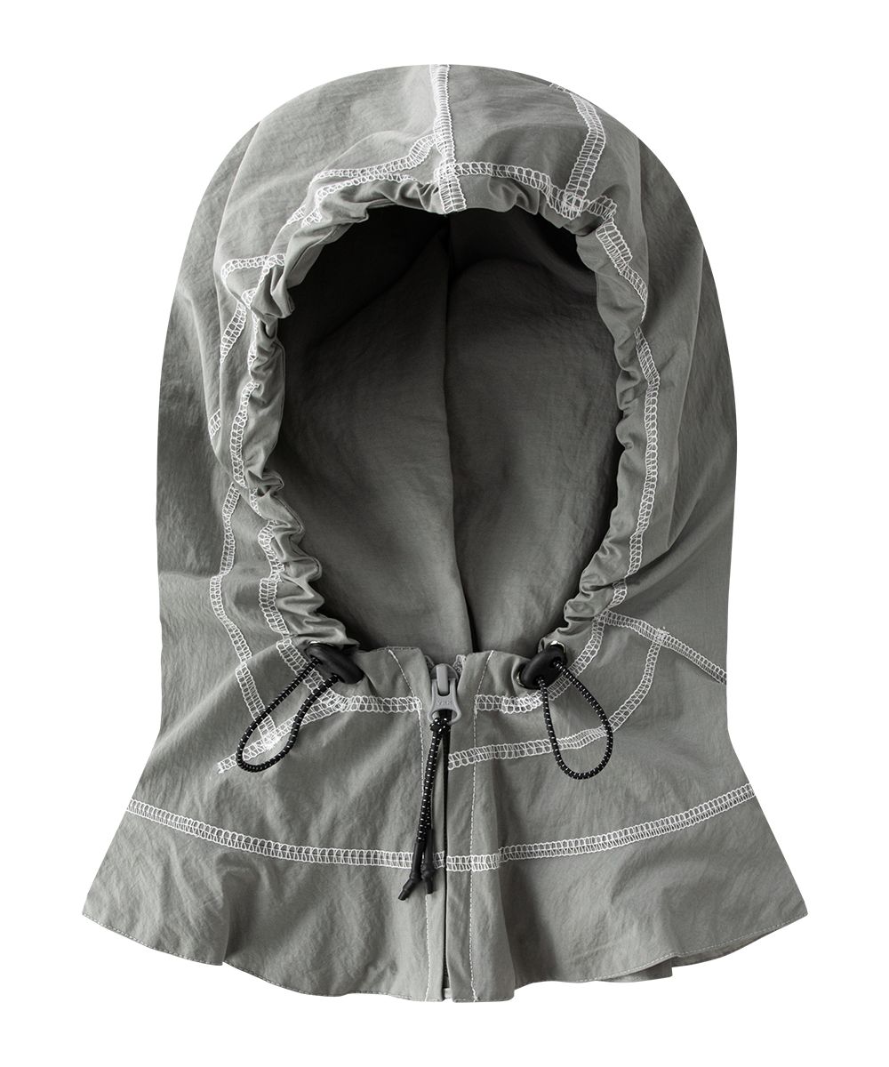 MUSINSA | MAHAGRID CURVED STITCH BALACLAVA GRAY(MG2DFMAB60A)