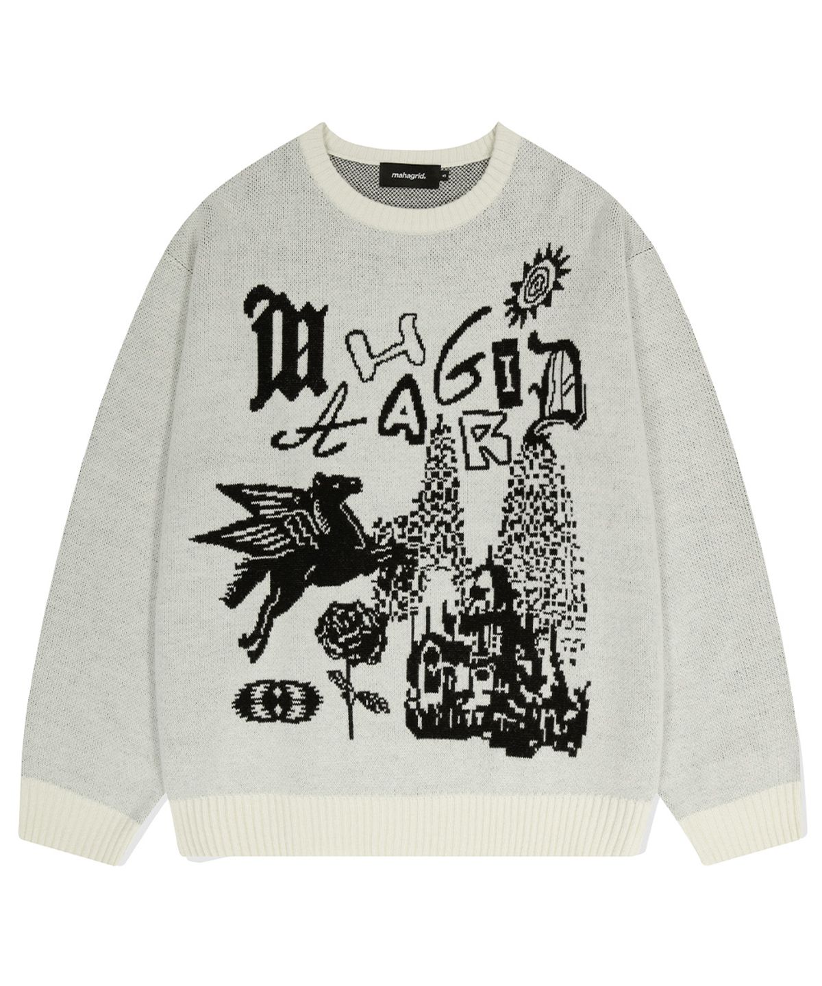 마하그리드(MAHAGRID) FANTASIA KNIT SWEATER IVORY(MG2DFMK623A)