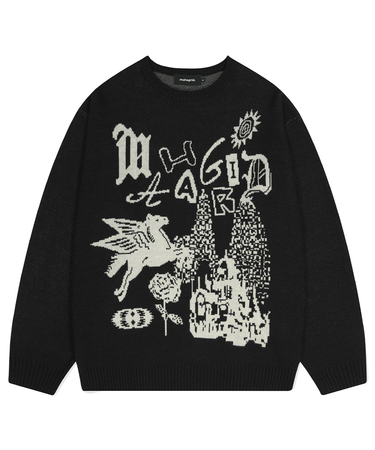 마하그리드(MAHAGRID) FANTASIA KNIT SWEATER BLACK(MG2DFMK623A)