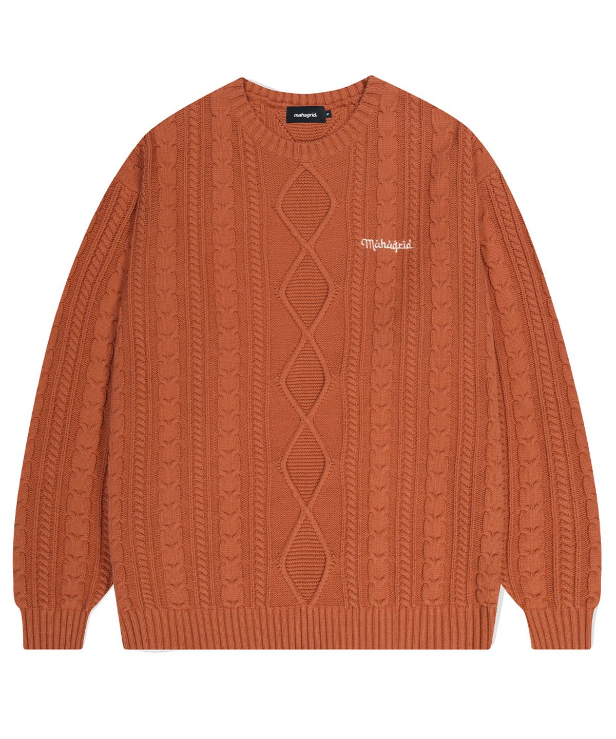 마하그리드(MAHAGRID) FISHERMAN KNIT SWEATER ORANGE(MG2DFMK624A)