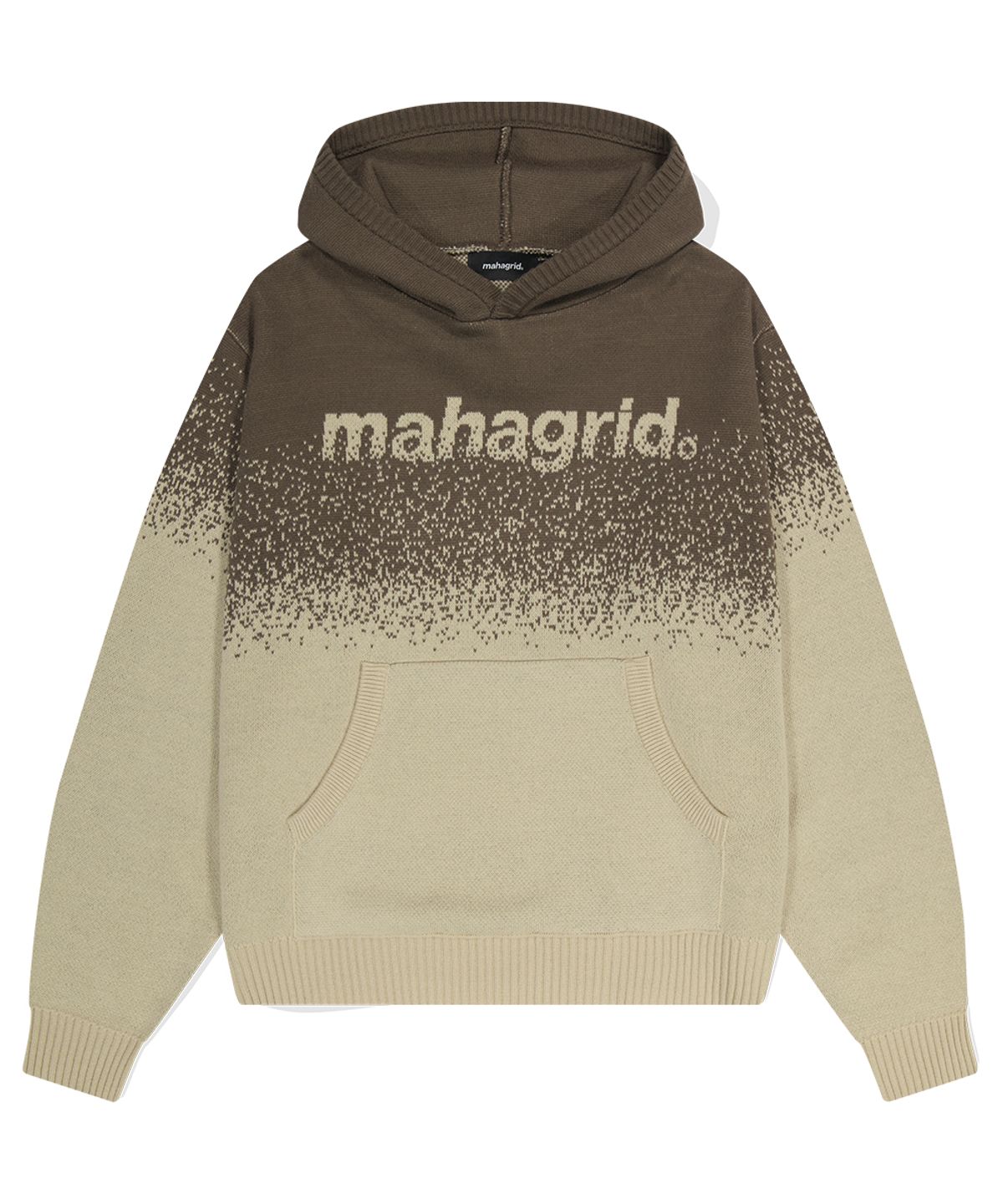 마하그리드(MAHAGRID) BASIC LOGO OMBRE KNIT HOODIE BROWN(MG2DFMK630A)