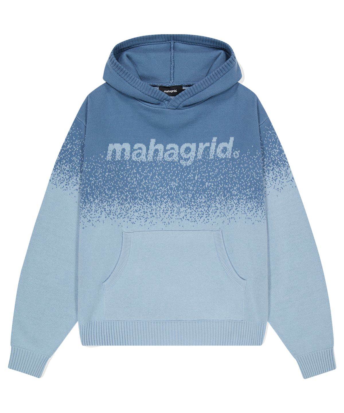 마하그리드(MAHAGRID) BASIC LOGO OMBRE KNIT HOODIE BLUE(MG2DFMK630A)