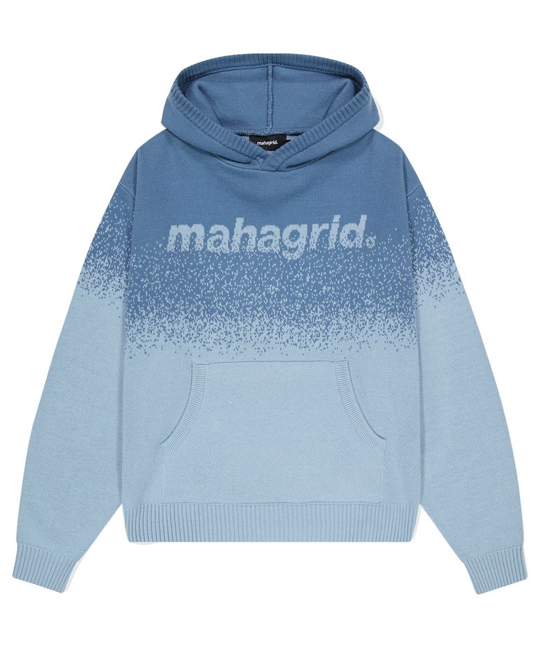BASIC LOGO OMBRE KNIT HOODIE BLUE(MG2DFMK630A)
