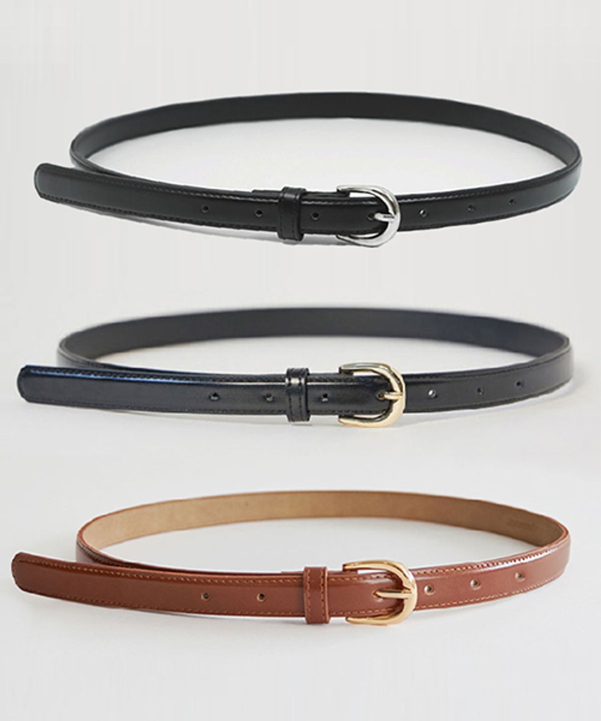 링서울(LINGSEOUL) [선물옵션] 20mm leather belt - [silver/gold/brown]