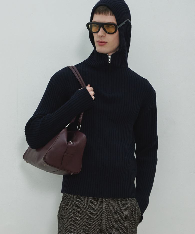 UNISEX, Balaclava Knit Top / Dark Navy