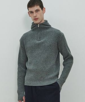 UNISEX, Balaclava Knit Top / Grey