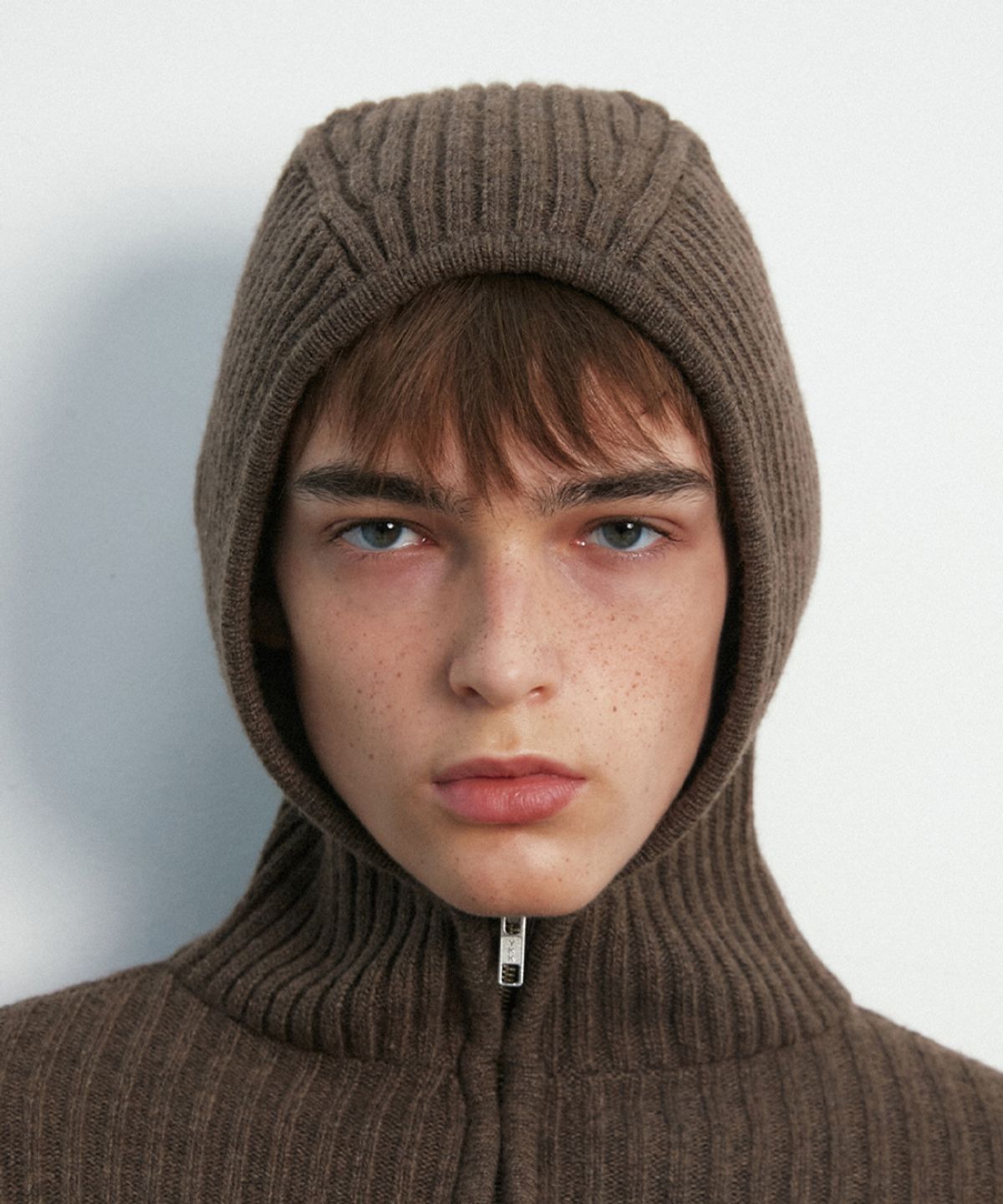 문선 아카이브(MOONSUN ARCHIVE) UNISEX, Balaclava Knit Top / Coffee