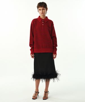 MJ S2 Ostrich Hair Skirt / Black
