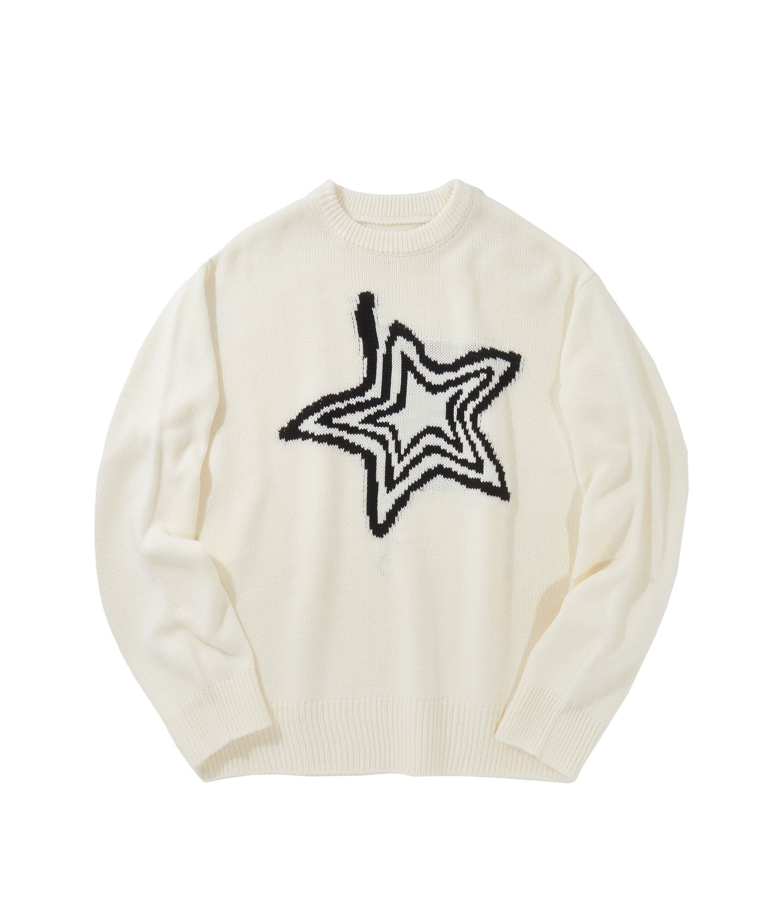MUSINSA公式 | AQO STUDIO SPACE Star Jacquard Knit Ivory
