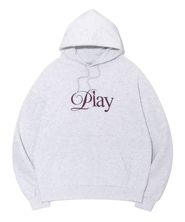 P.P.R Lettering Hoodie Pullover Melange Grey