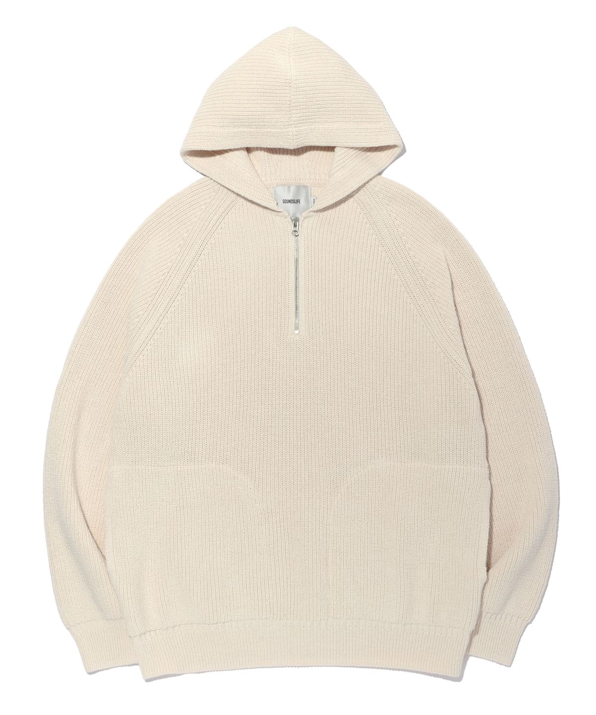 사운즈라이프(SOUNDSLIFE) Hoodie Half Neck Knit Cream