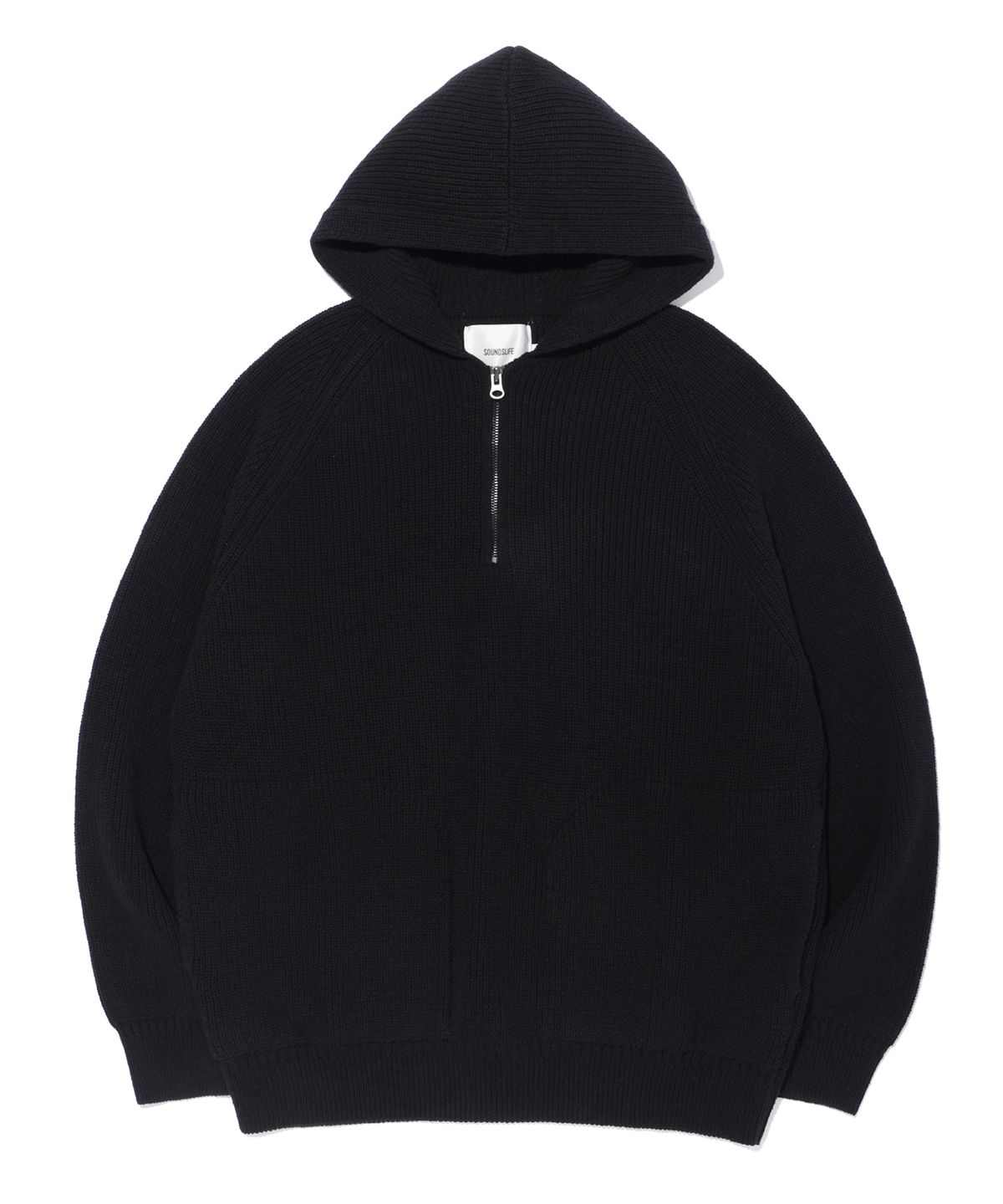 사운즈라이프(SOUNDSLIFE) Hoodie Half Neck Knit Black