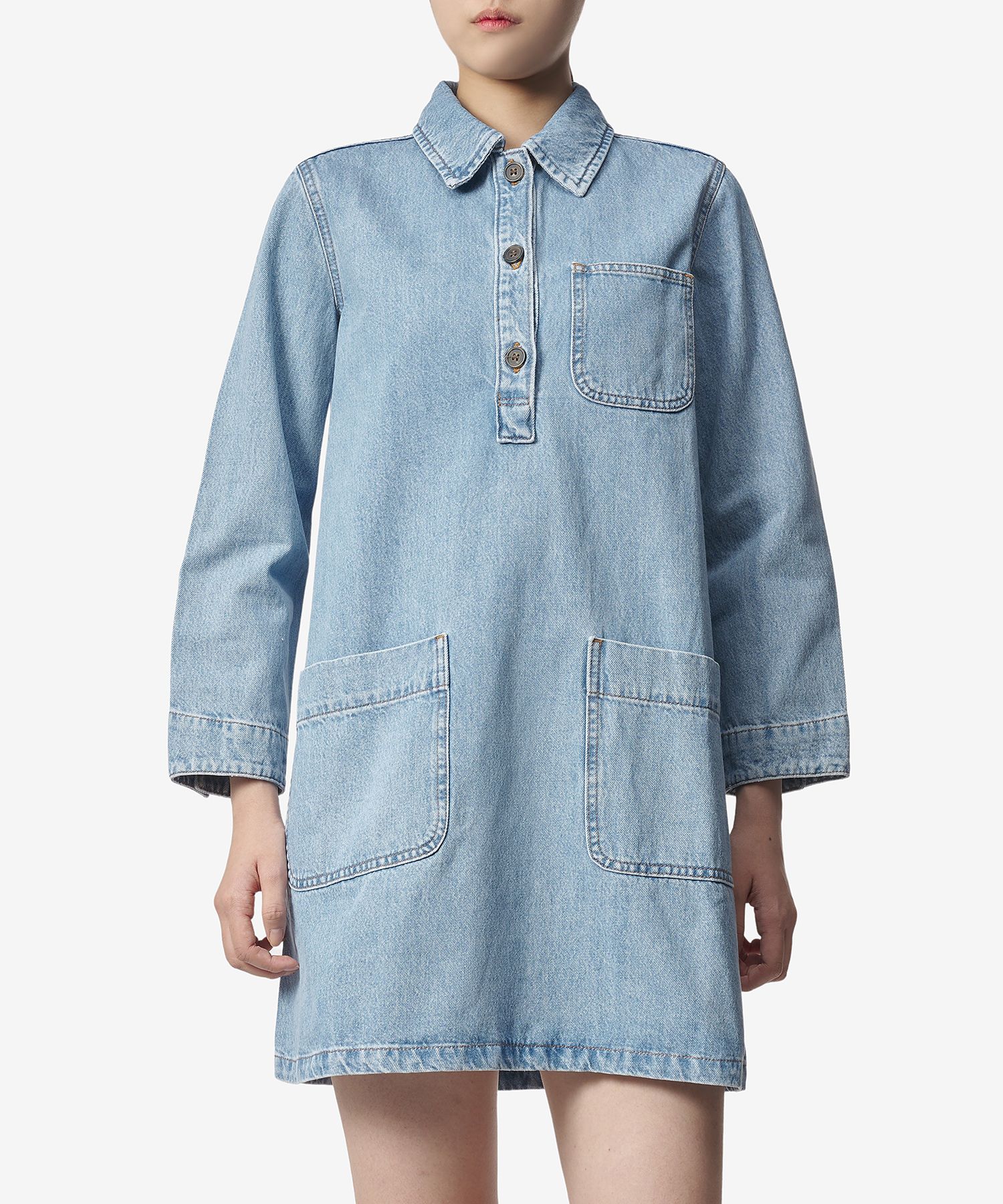 MUSINSA | A.P.C. Mini Aurelia Denim Dress - Sky Blue / COGELF05822IAB