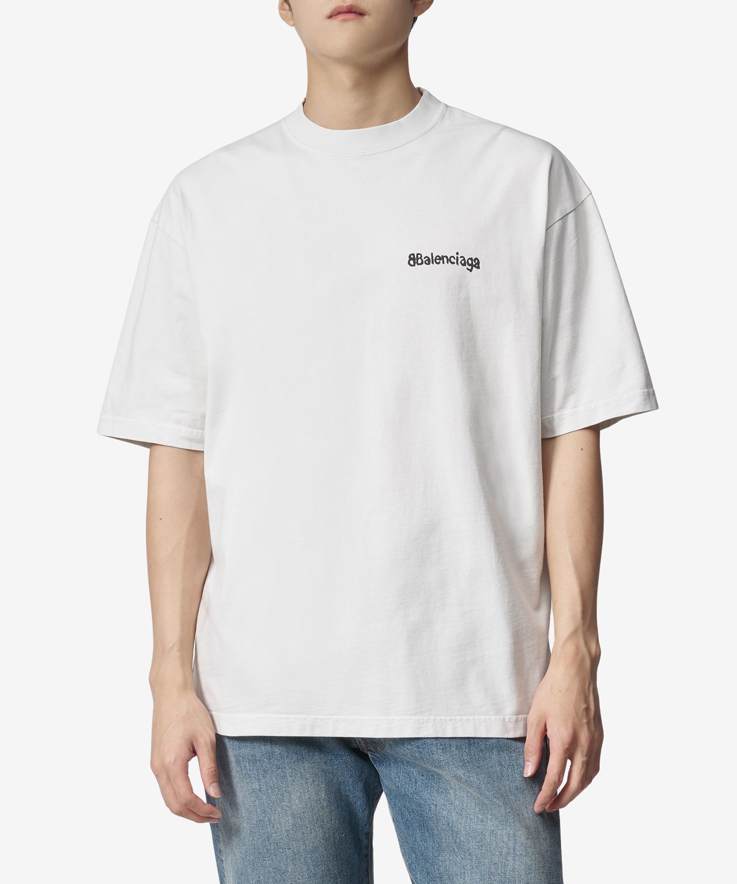 【BALENCIAGA】Oversized Short-sleeved T-shirt/全国送料込み MUSINSA公式 | BALENCIAGA Oversize Logo Print Short-sleeved T