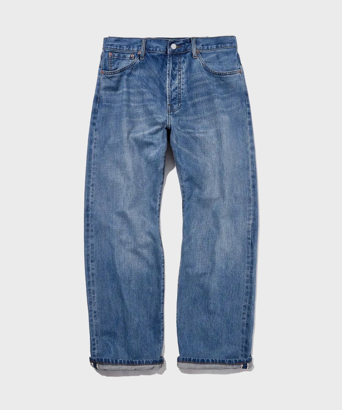 아웃스탠딩(OUTSTANDING) 30’S CINCH BACK SELVEDGE WIDE PANTS_L.BLUE