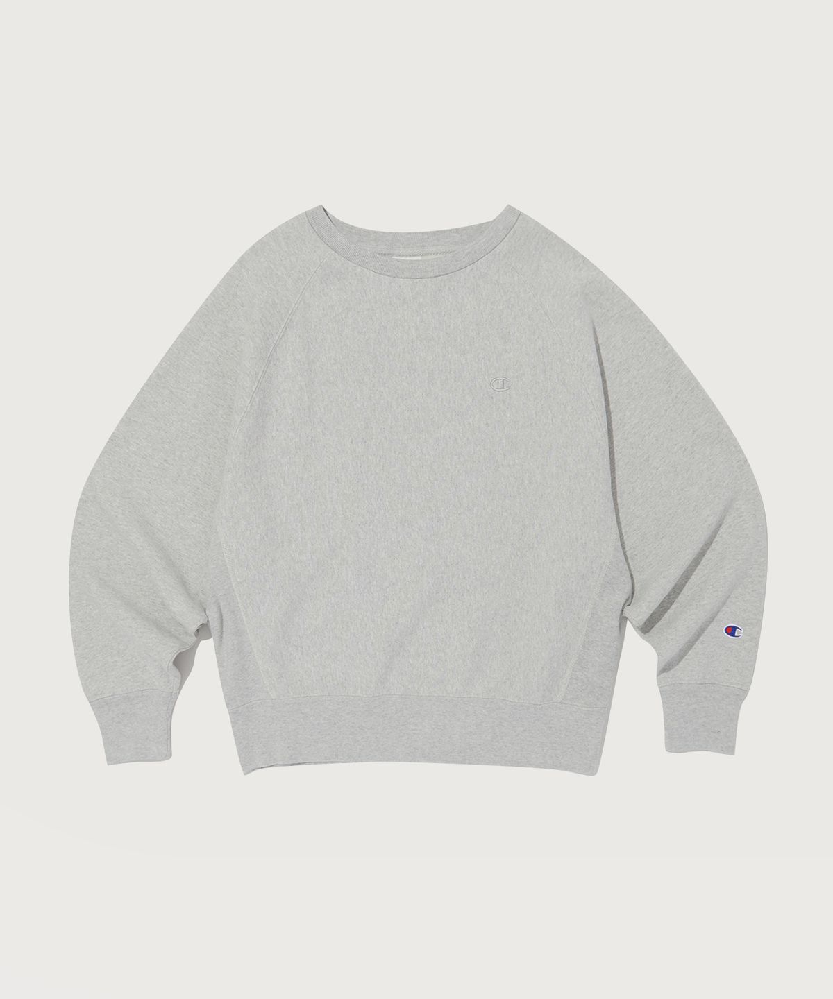 챔피온(CHAMPION) 여성 리버스위브 블루택 C로고 스웨트셔츠 Normal Grey