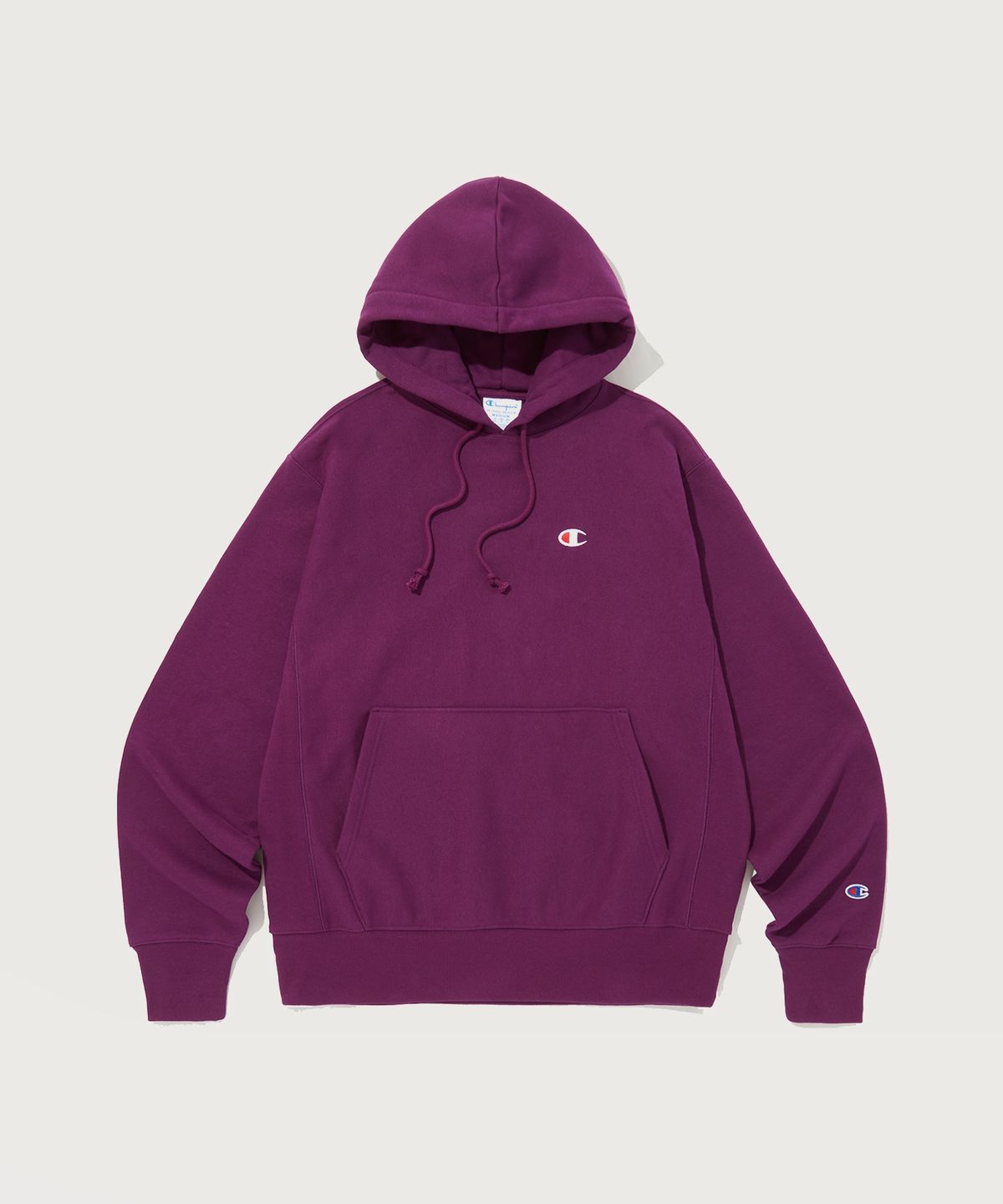 챔피온(CHAMPION) 리버스위브 C로고 기모 후드 티셔츠 Normal Violet