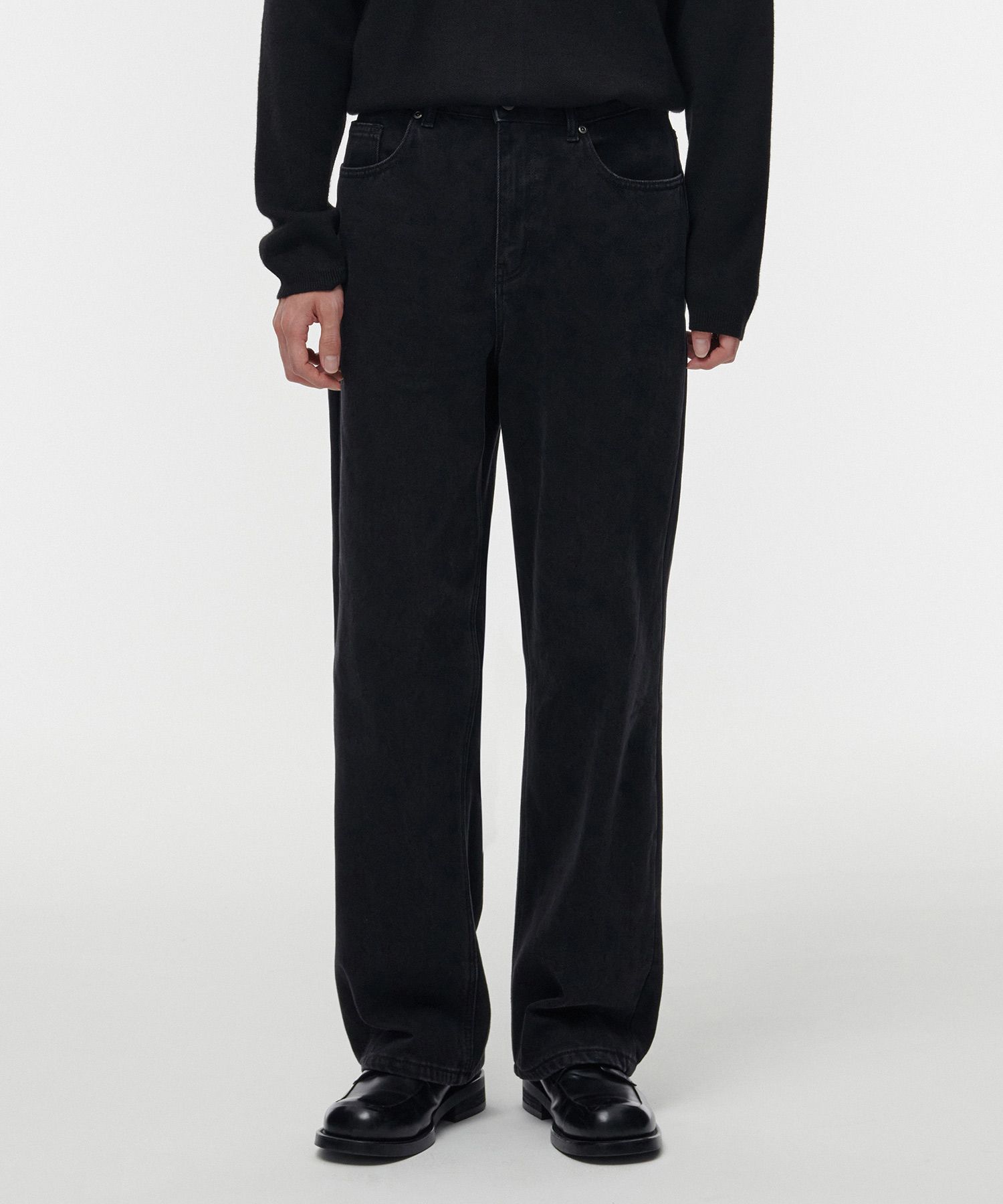 MUSINSA | MUSINSA STANDARD Wide Denim Pants [Washed Black]